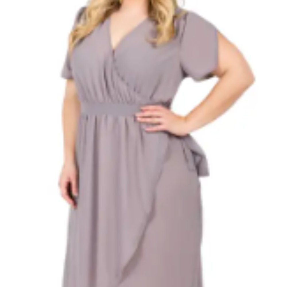 Standards & Practices Robin Wrap Maxi Dress (Plus Size) 2X, STORM GREY